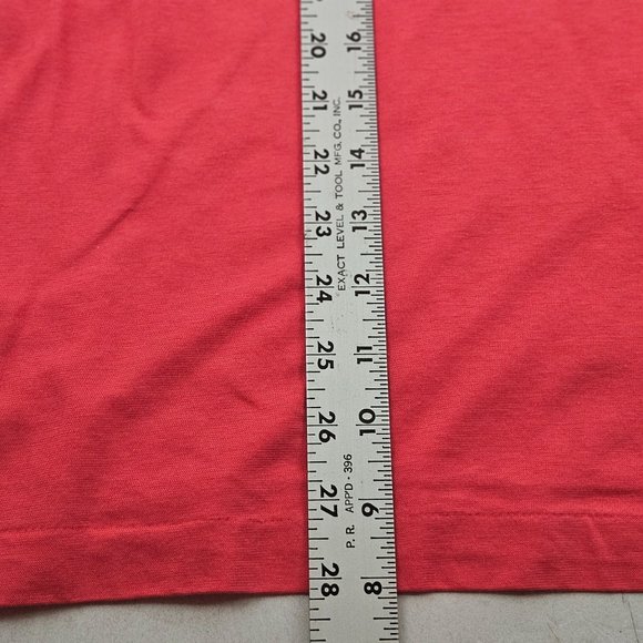 RHM Classic Mens Polo Shirt Size L Coral Solid Short Sleeve Pocket Lightweight - Picture 10 of 10